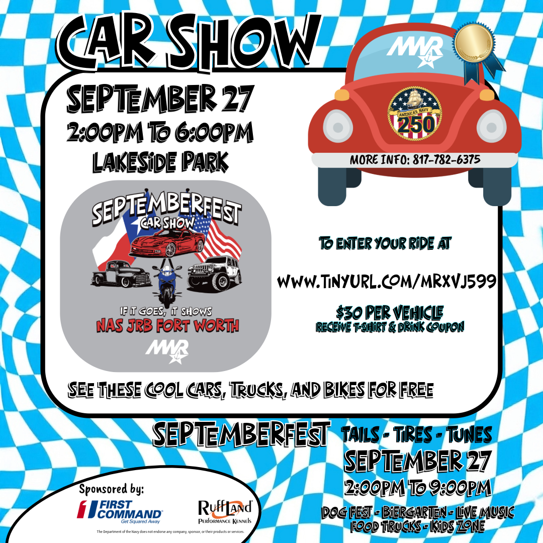 Advertisement promoting Septemberfest Car Show on September 27 from 2 PM to 6 PM at Lakeside Park