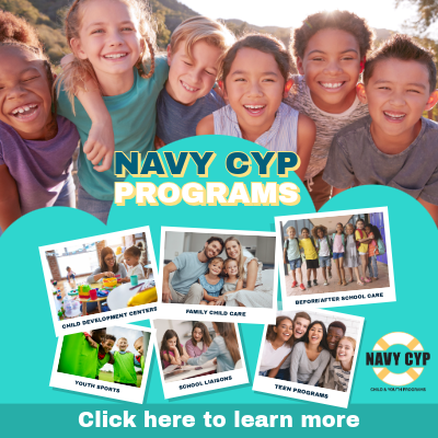 Advertisement promoting Navy CYP programs.