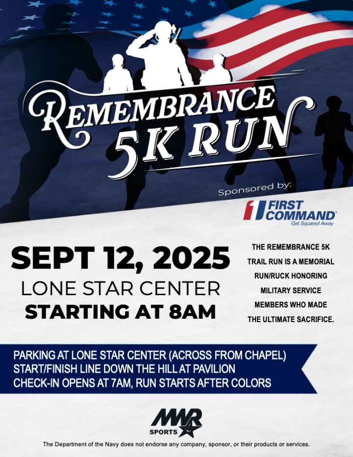 Advertisement promoting Remembrance Run 5K run and ruck on September 12th at 8 AM